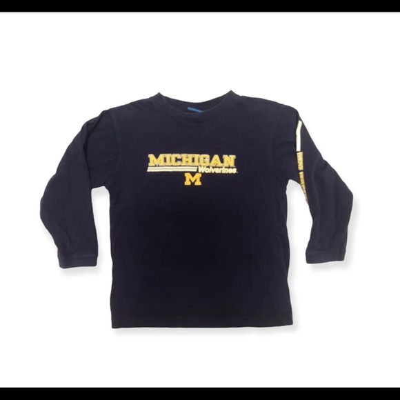 NCAA MICHIGAN WOLVERINES YOUTH SHIRT MEDIUM COTTON U OF M GO BLUE LONG SLEEVE T - Picture 2 of 10